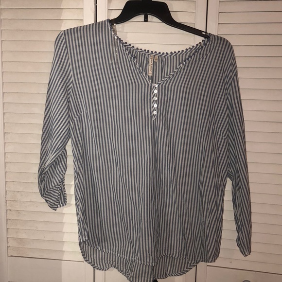 Tops - Striped Blue and White Top